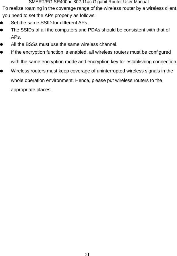 SmartRG SR400AC 802.11ac Gigabit Router User Manual