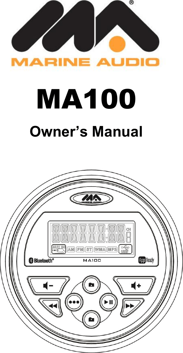 Sounding Audio MA100 Marine audio stereo User Manual