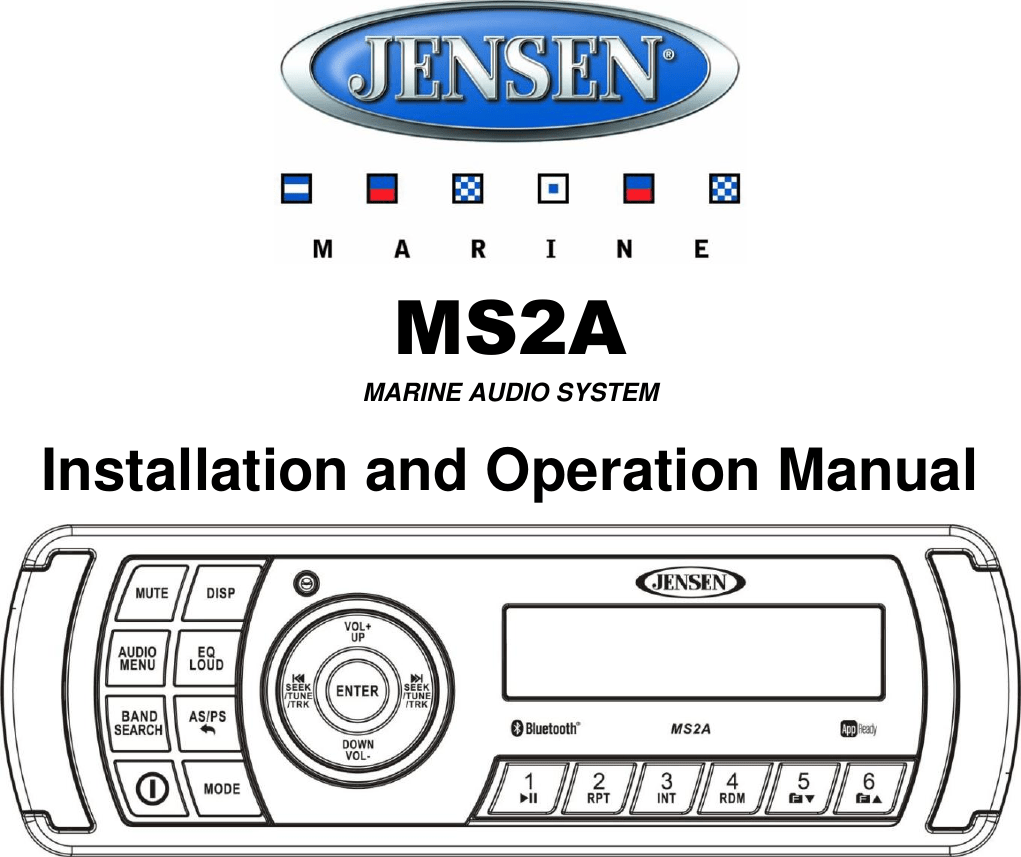 Sounding Audio MS2A MARINE AUDIO SYSTEM User Manual MS2A