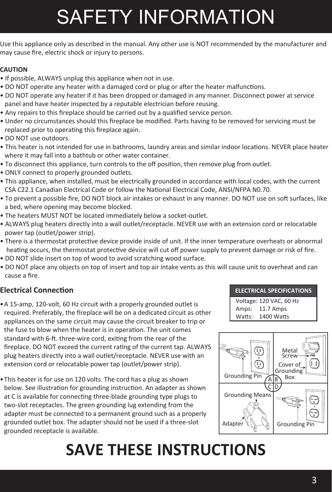Source Pro SP2618FPBT Electric Fireplace Heater with Bluetooth Apps