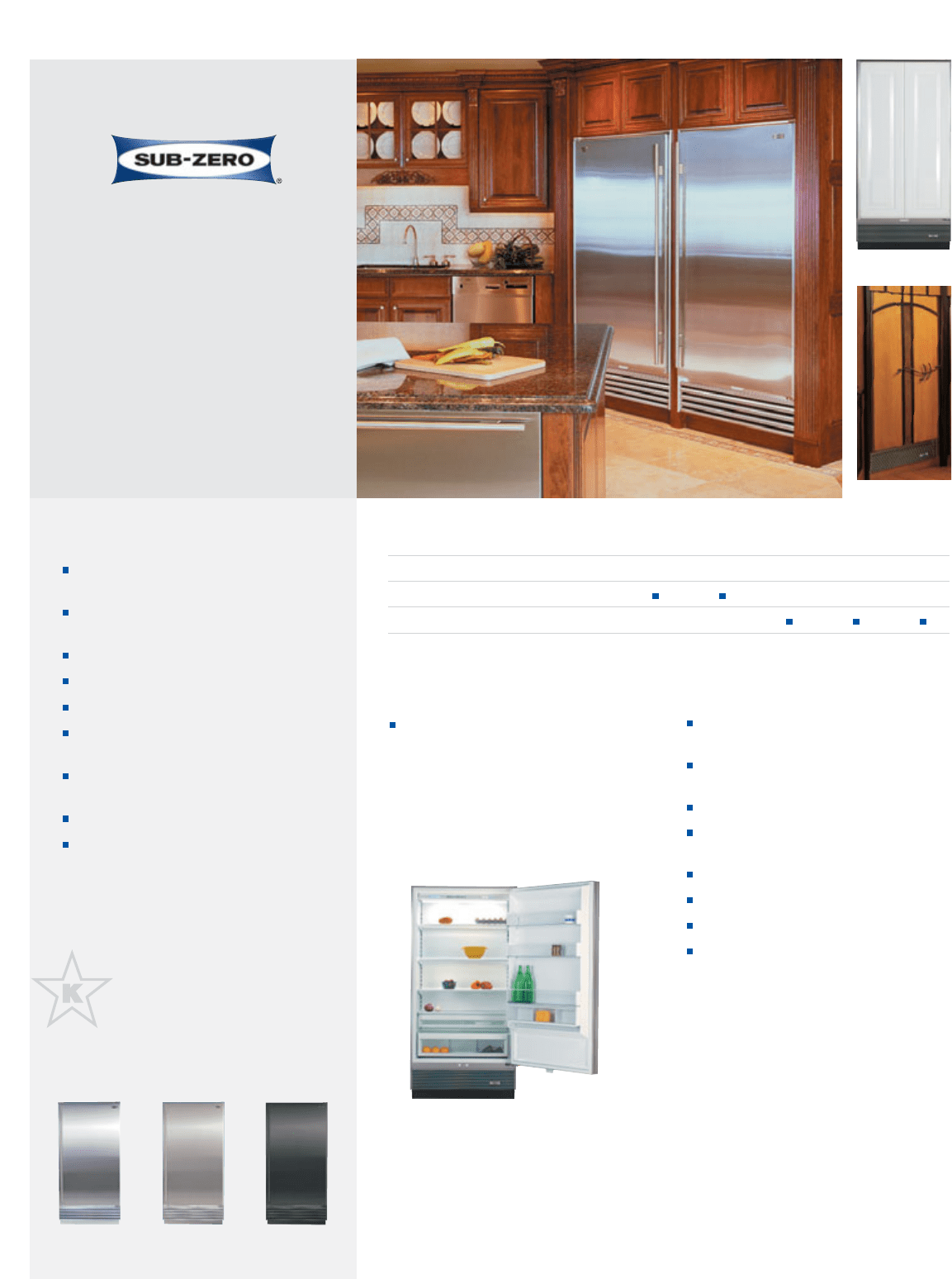 Subzero Wolf 601r All Refrigerator Quick Reference Guide Qr 2 Sz