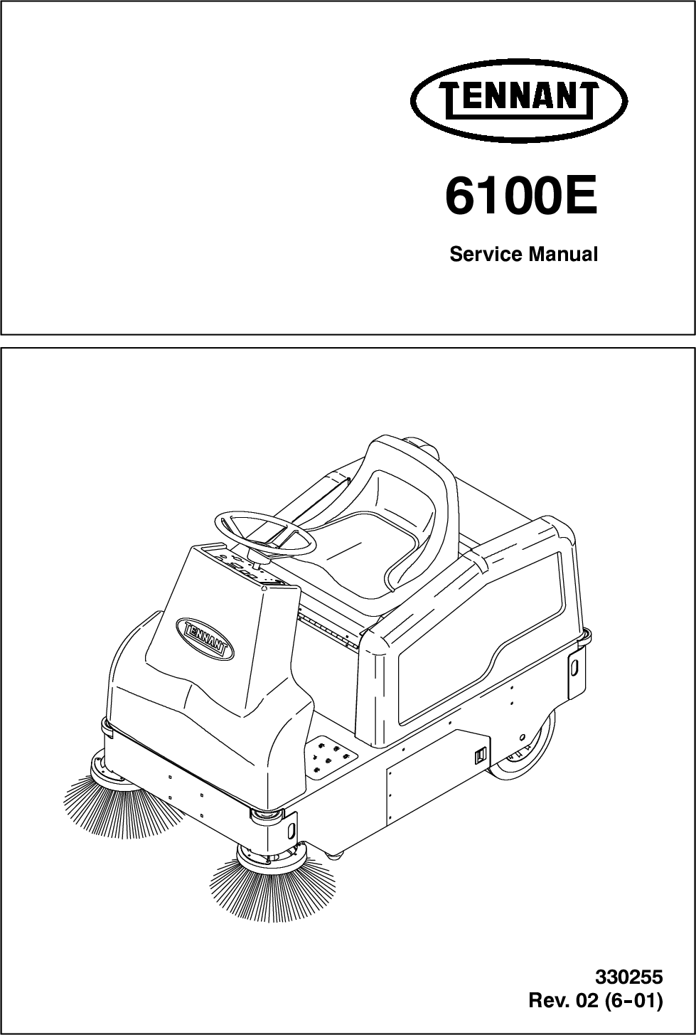 6100E Service Manual Tennant rider floor sweeper
