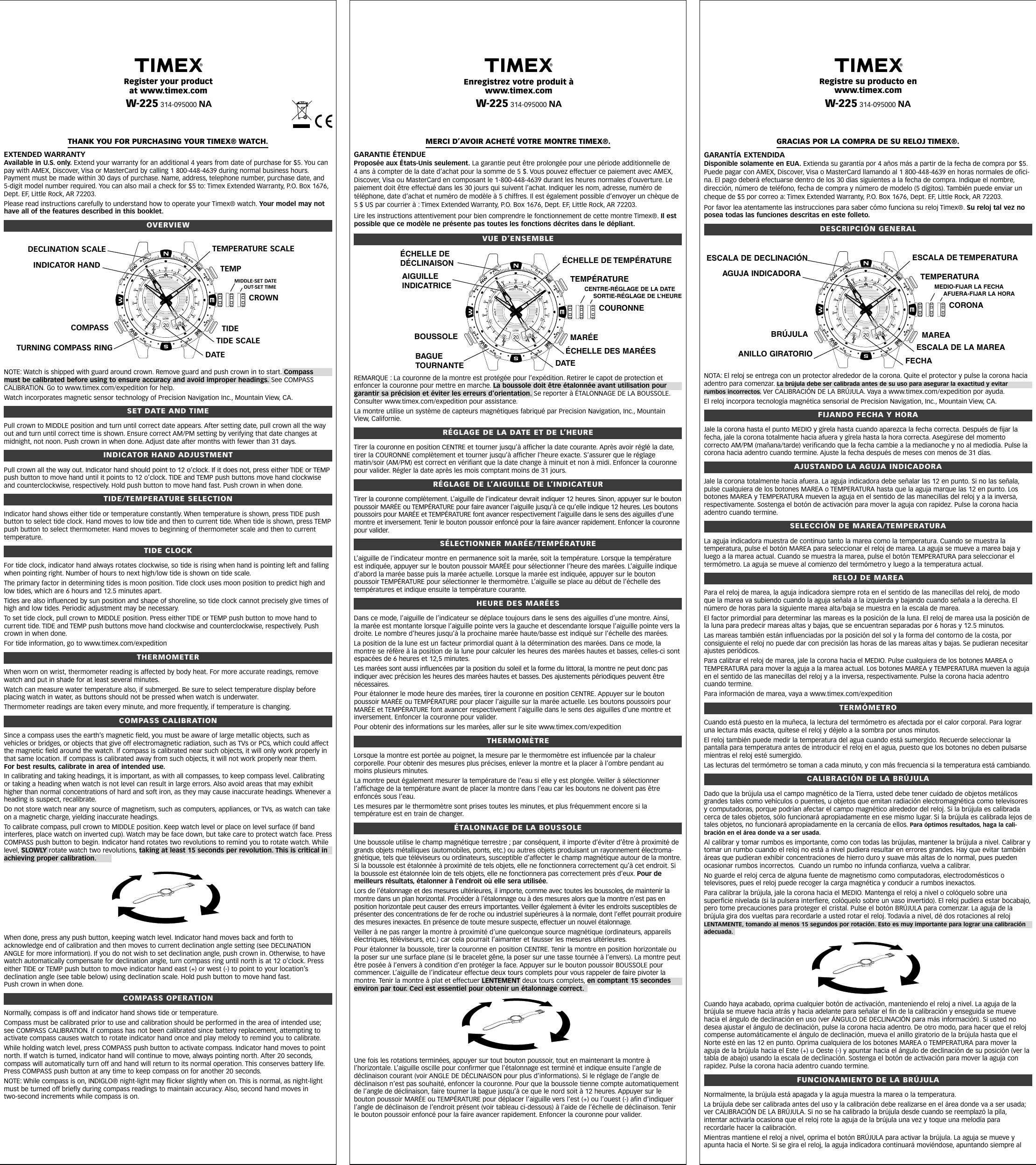 Timex E Tide Temp Compass User Guide T0512 06_TMX_W225_NA