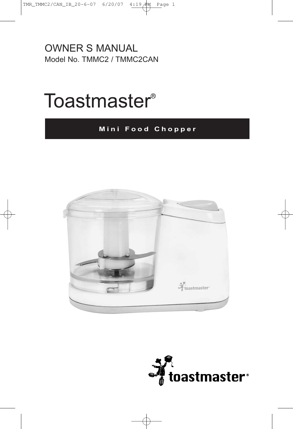 Toastmaster Tmmc2Can Users Manual TMR_TMMC2/CAN_IB_20 6 07