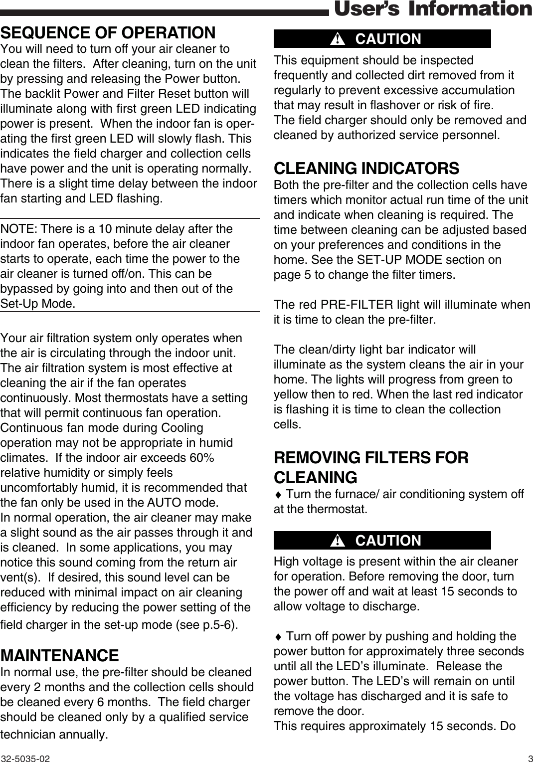 Trane Cleaneffects Users Manual 32 5038 01.pmd