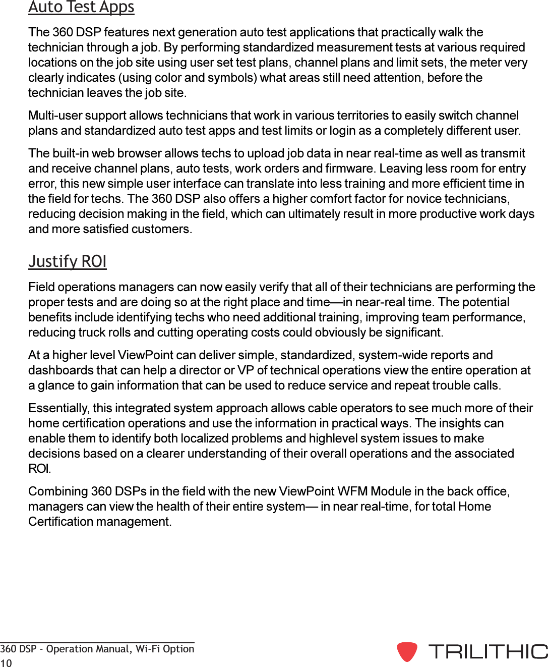 Trilithic 360DSP Cable Installer Meter with Wi-Fi User Manual Seeker