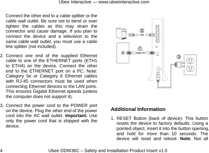Ubee Interactive DDW36C Wireless Cable Modem User Manual