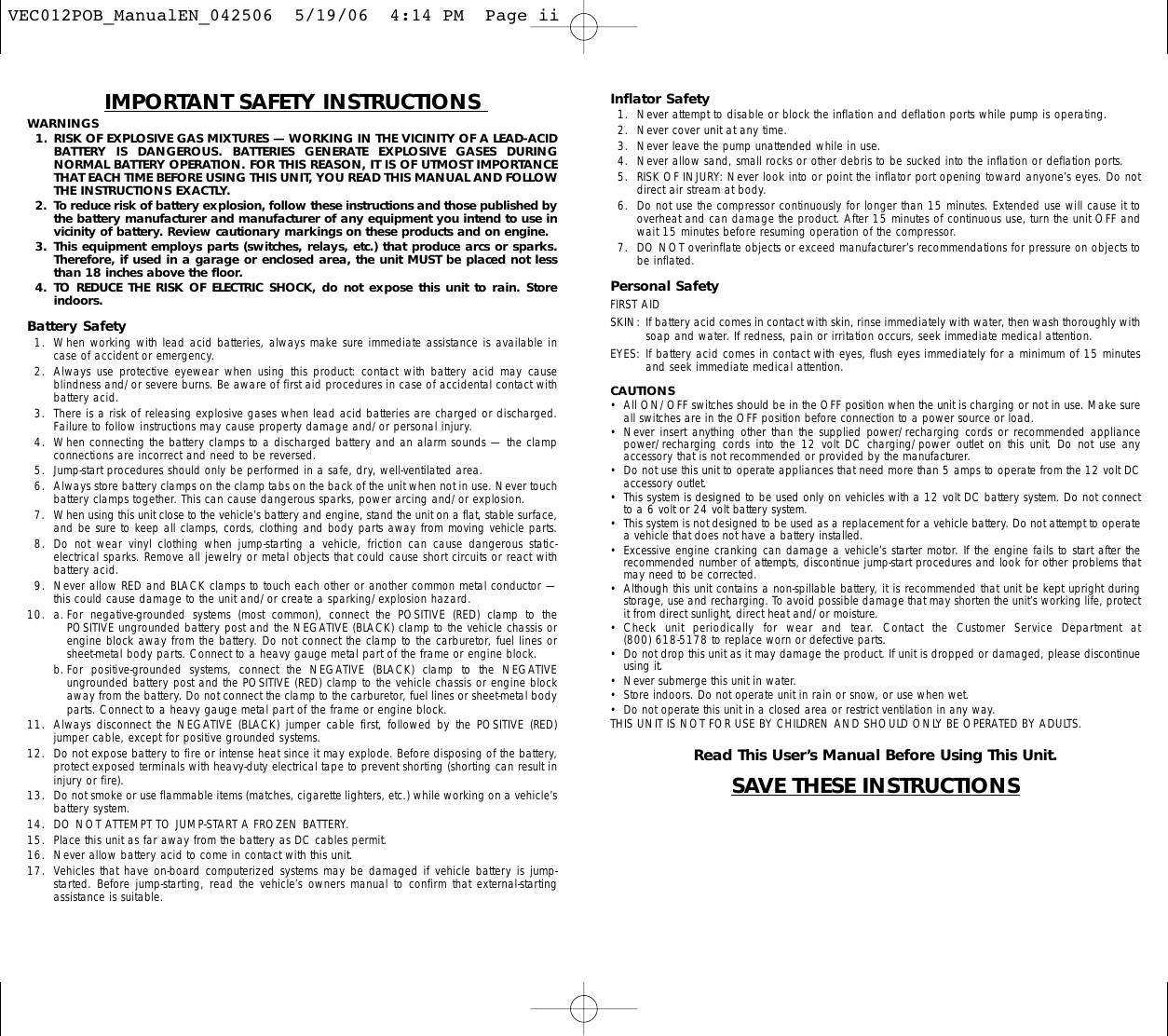Vector Power On Board Vec012Pob Users Manual ManualsLib Makes It Easy