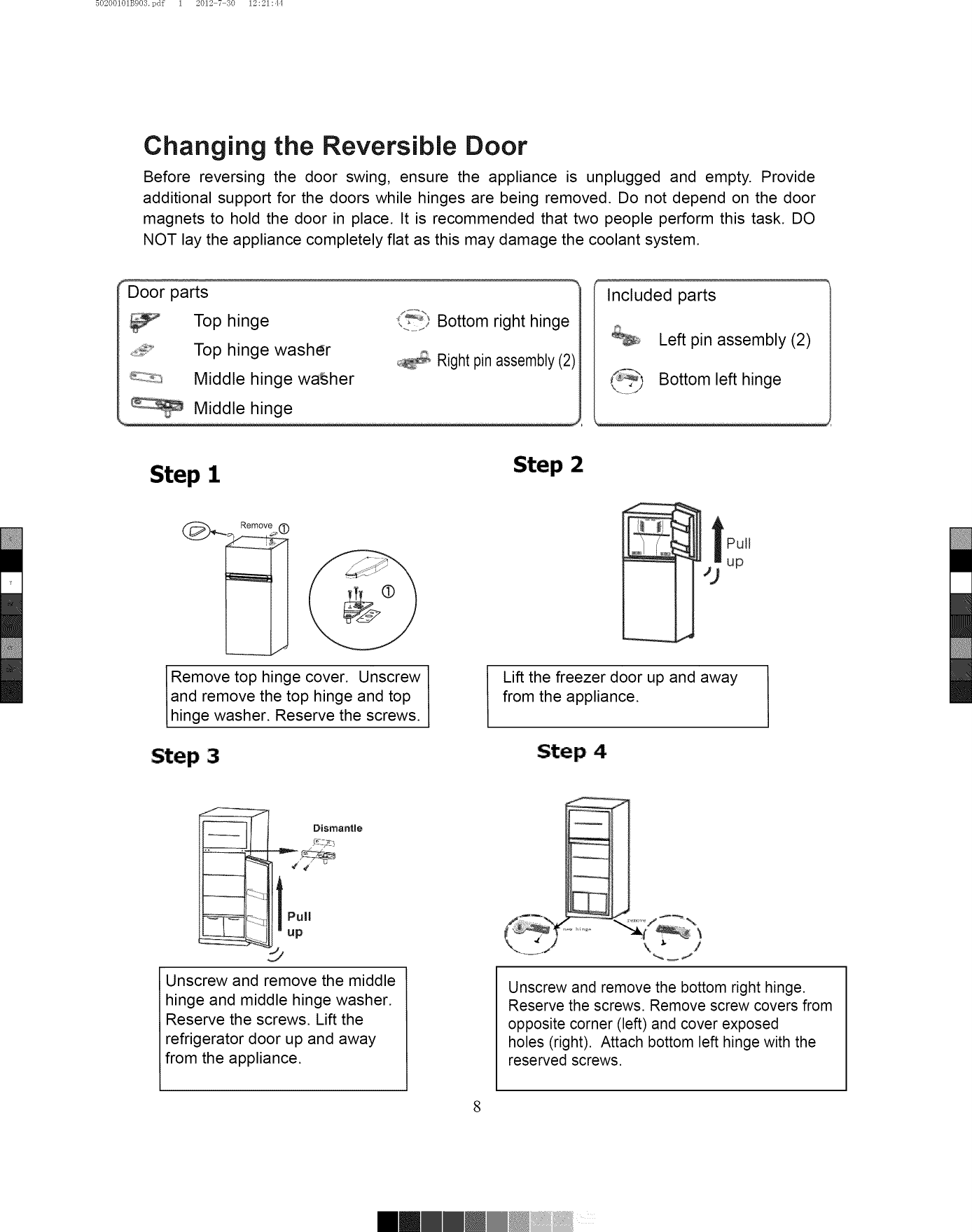 Vissani HMDR1030WE User Manual REFRIGERATOR Manuals And Guides 1401121L