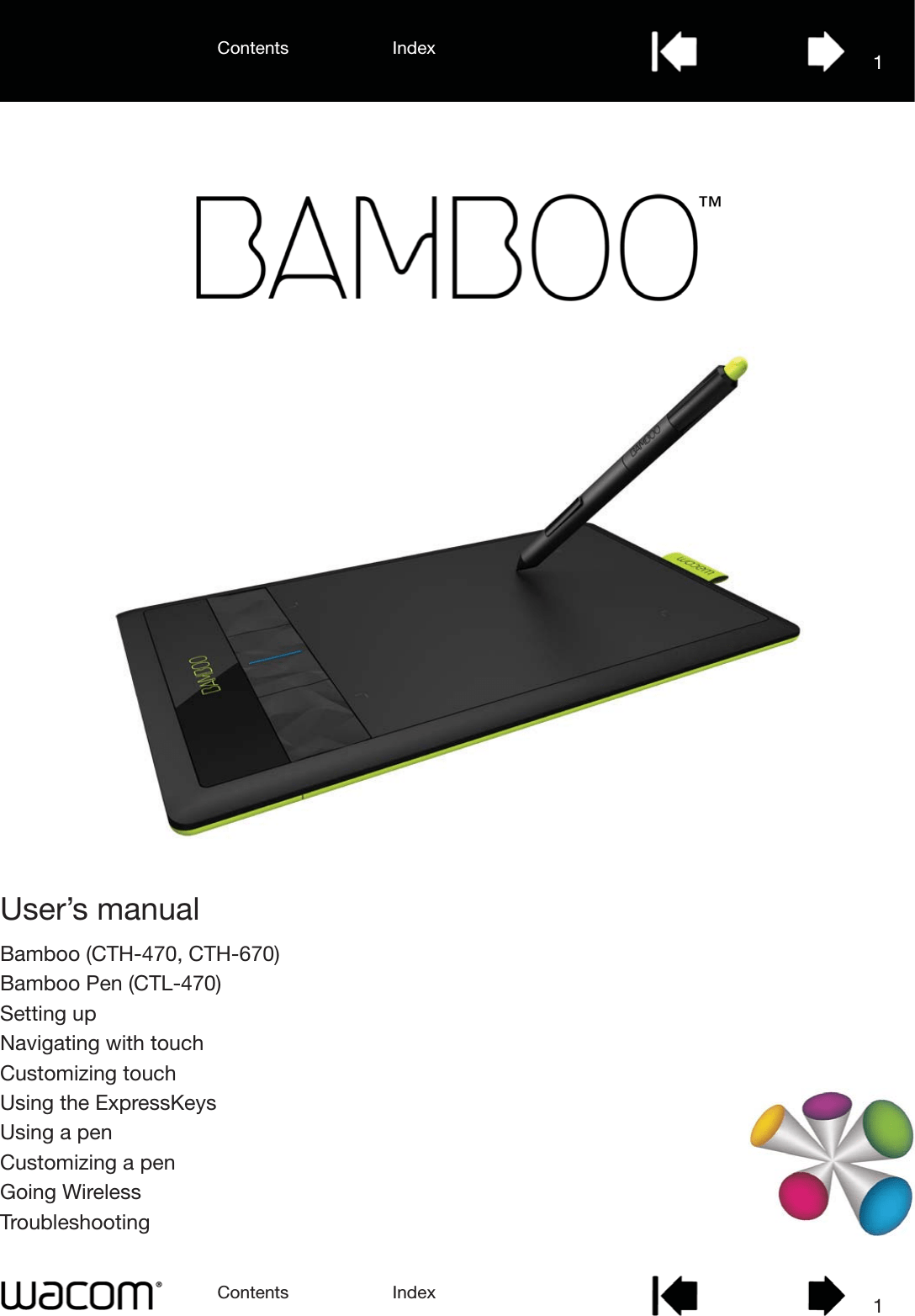 Co CTH670 Pen Tablet, Pen & Touch Tablet User Manual Bamboo User
