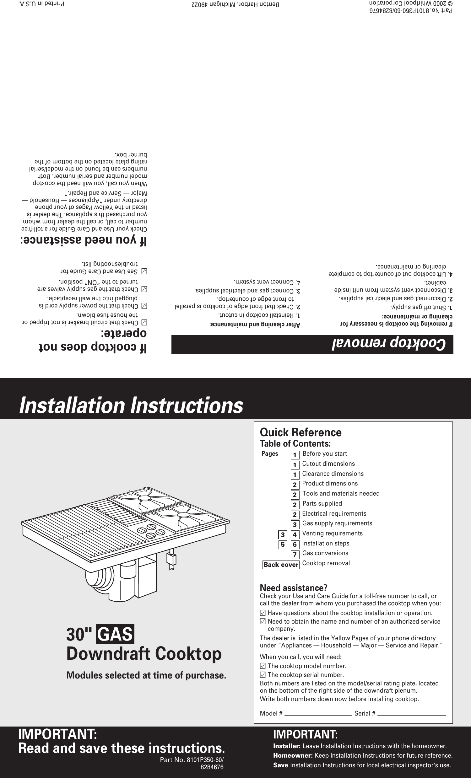Whirlpool Sc8720Edb Quick Start Guide