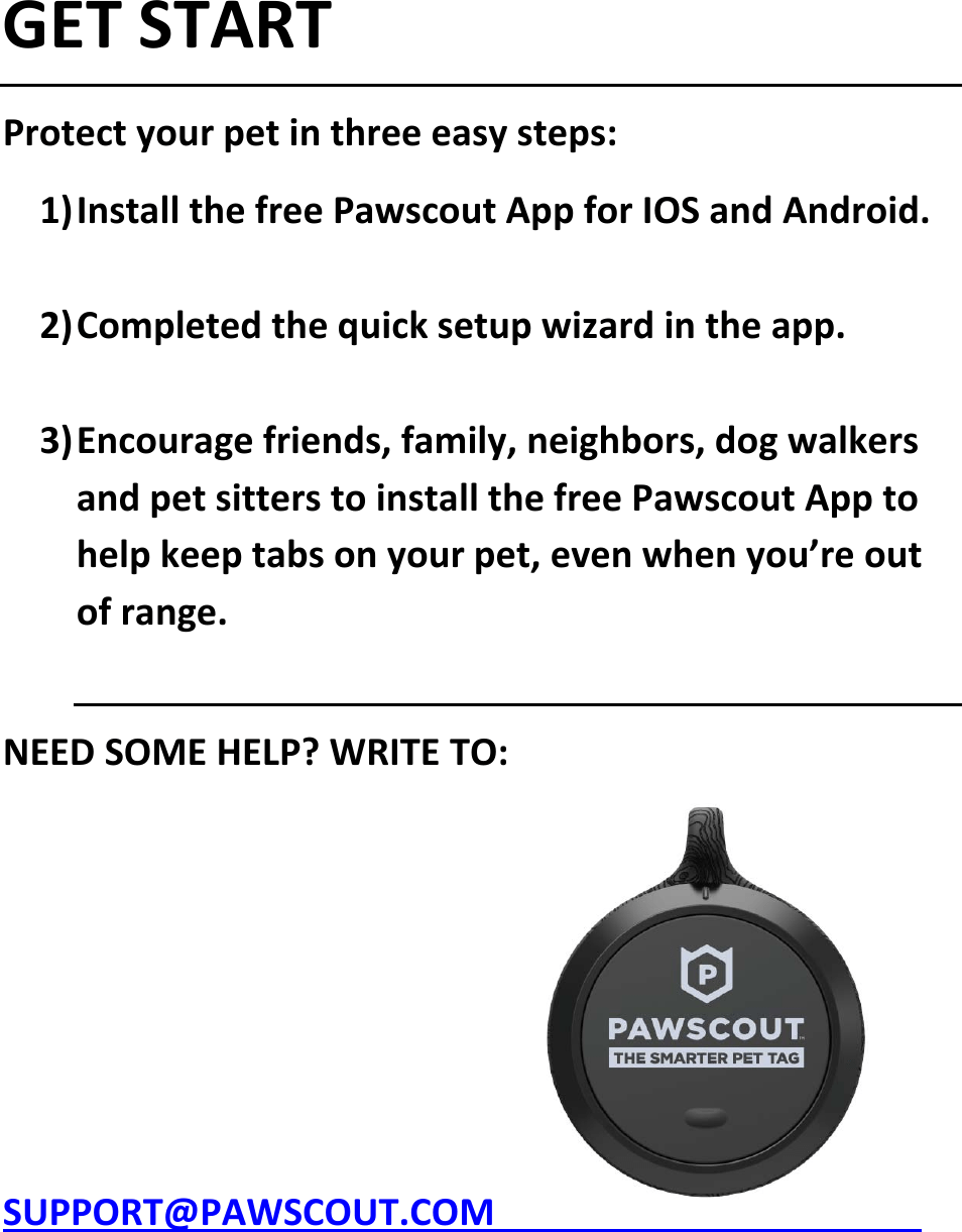 Worldwise Pet 91000 Pawscout Dog/Cat tag User Manual