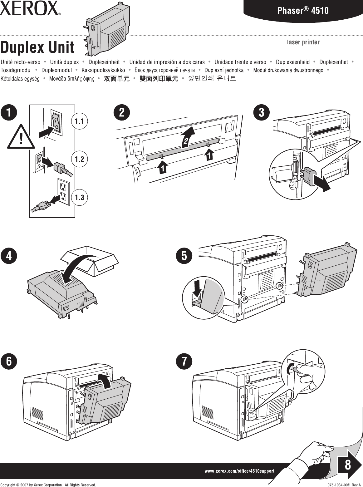 Xerox 4510 Duplex Unit, Adding Memory, Hard Drive, Flash 4510B To 4510N