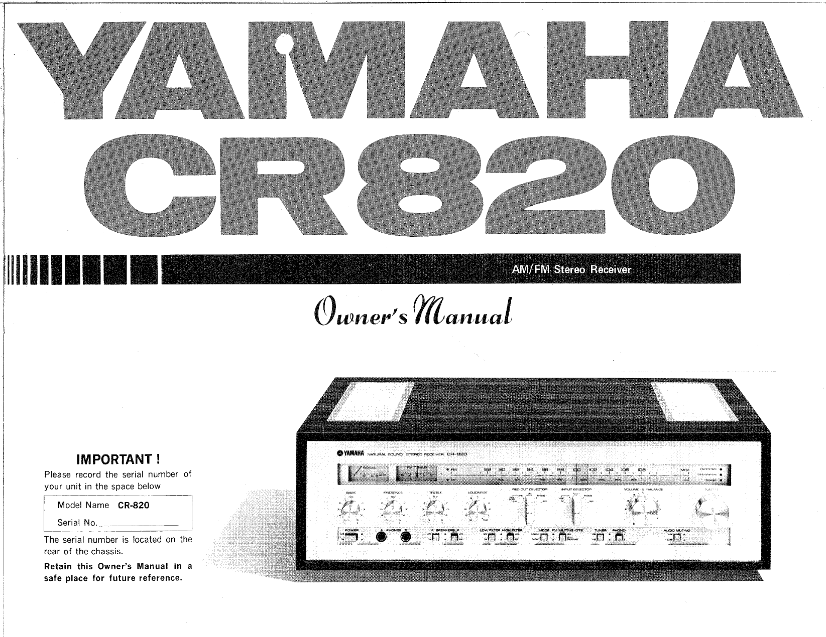 Yamaha Car Stereo System Cr820 Users Manual .橡.ページ)