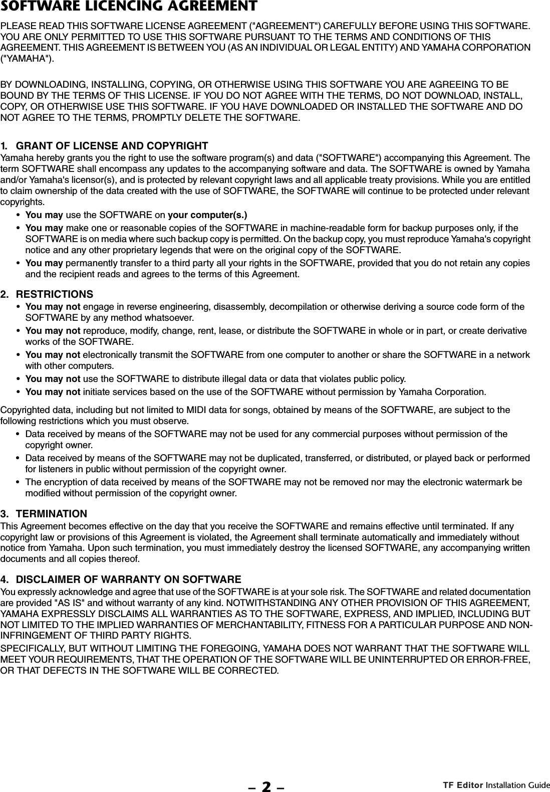 Yamaha TF Editor Installation Guide Tfeditor Ig En B0