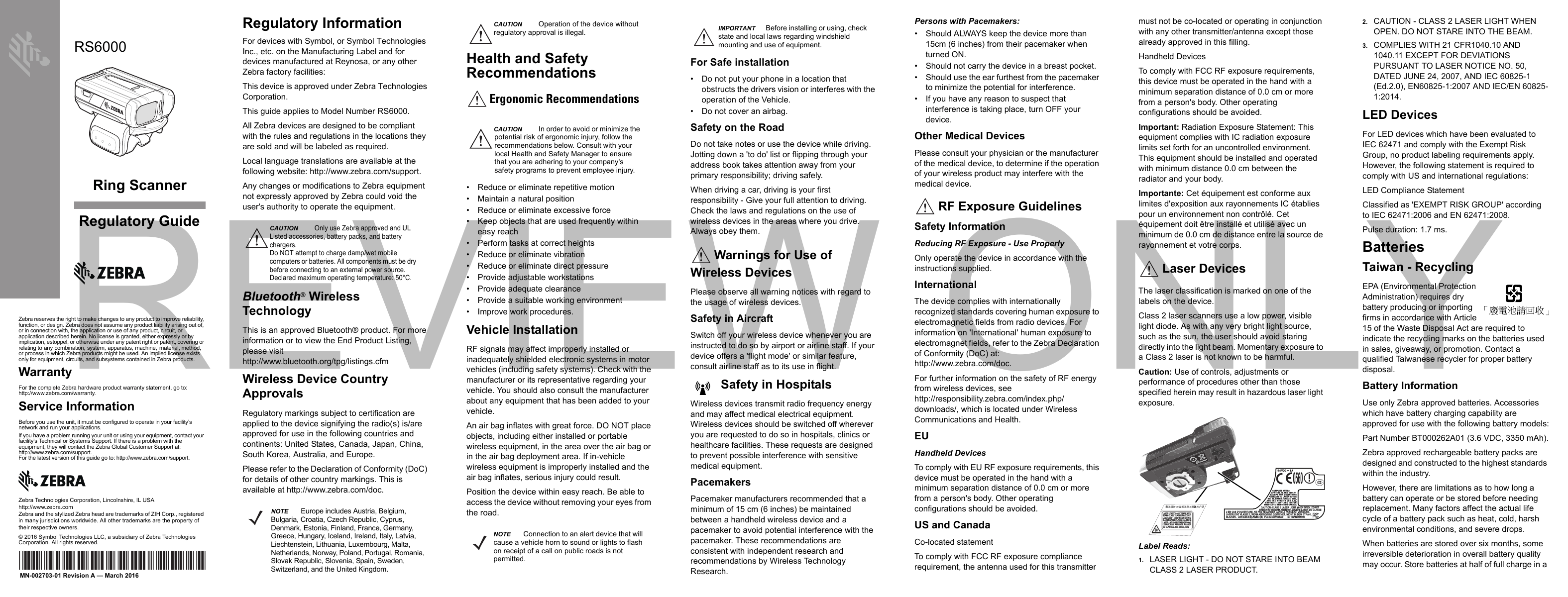 Zebra Technologies RS6000 Ring Scanner User Manual