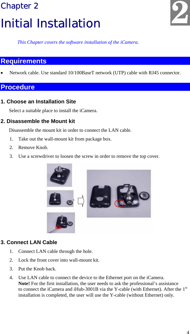 iControl Networks ICAMERA1000 Home Security Camera User Manual Cardbus