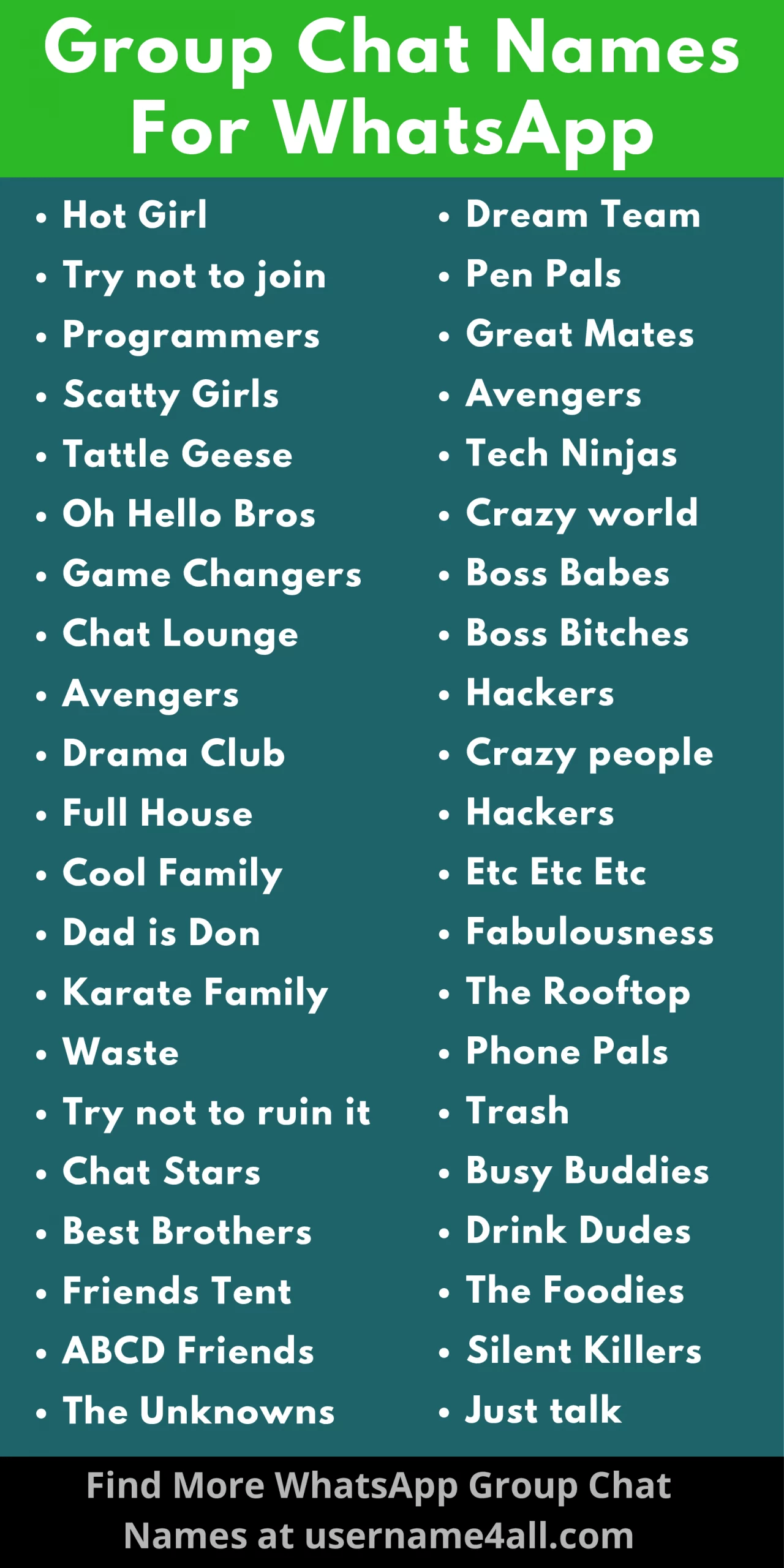 Funny Group Chat Names