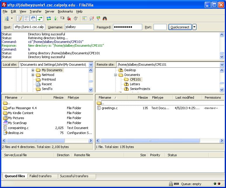 Filezilla on Windows