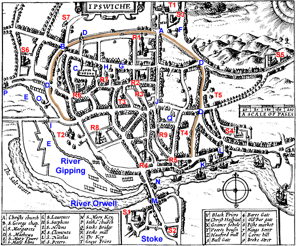 Medieval English urban history Ipswich Map
