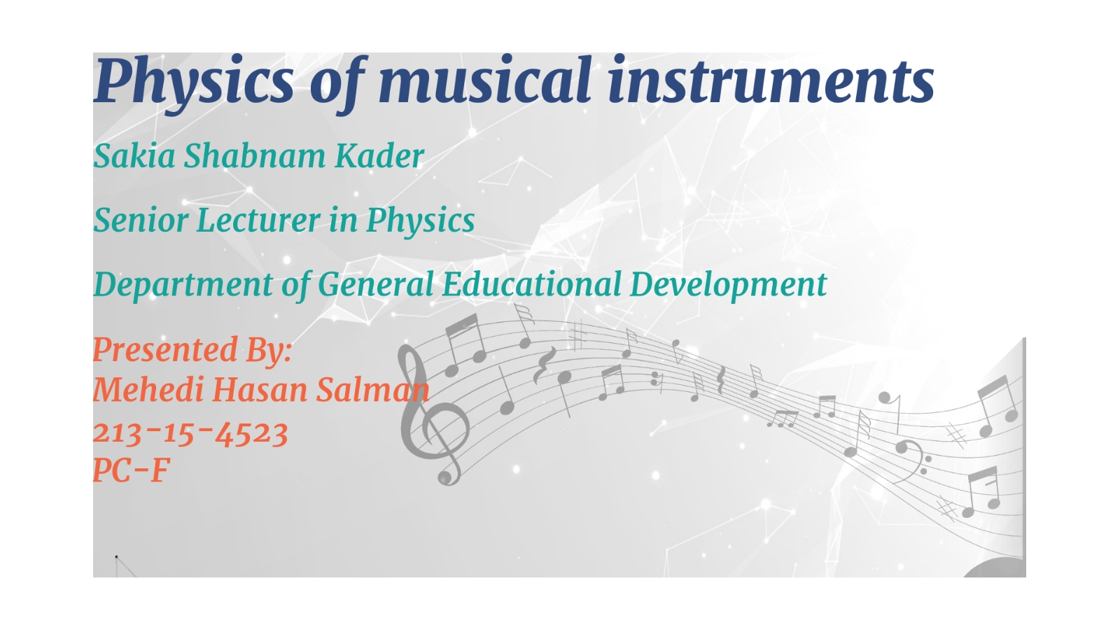 Physics of musical instruments at emaze Presentation