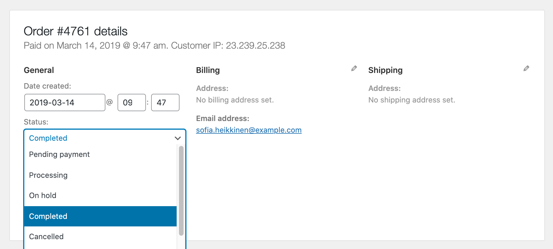 How to change order status programmatically Users Insights