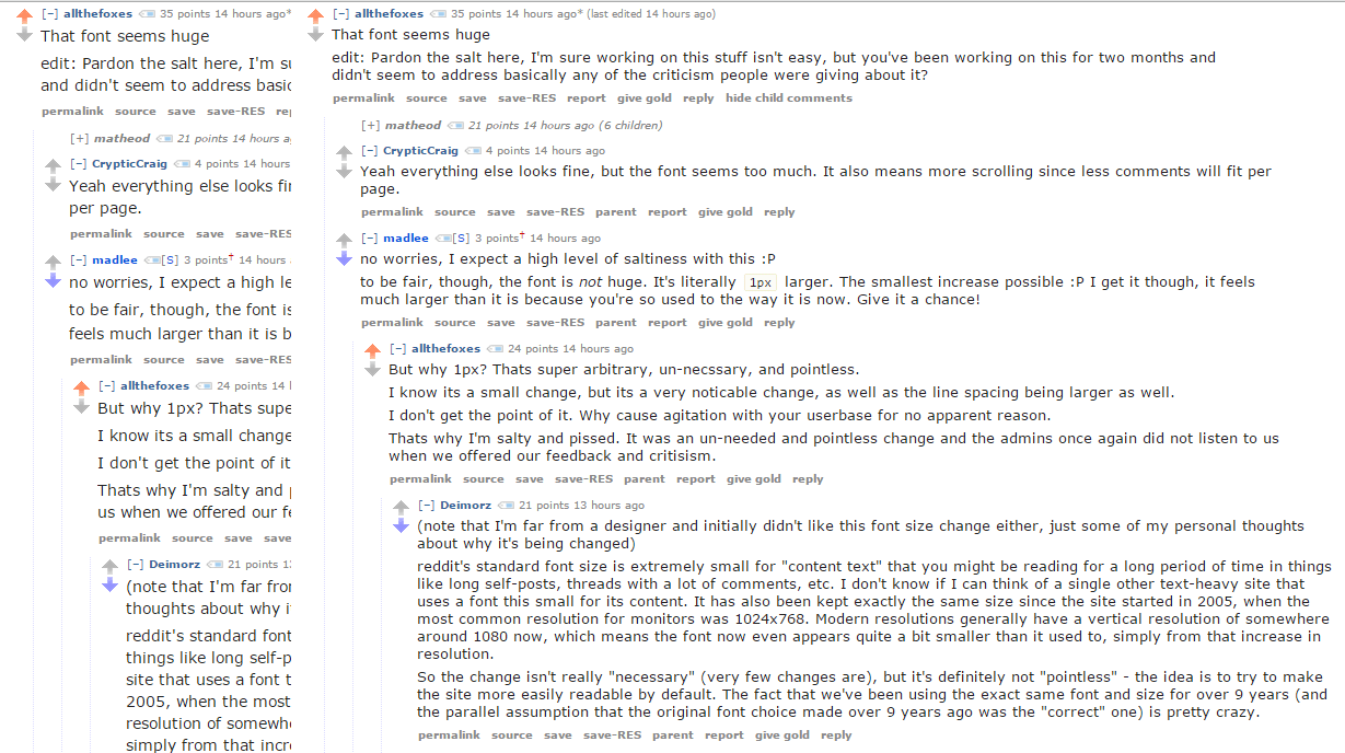 reddit smaller (normal) font size fix