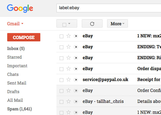 Google/Gmail inbox font styles with comments