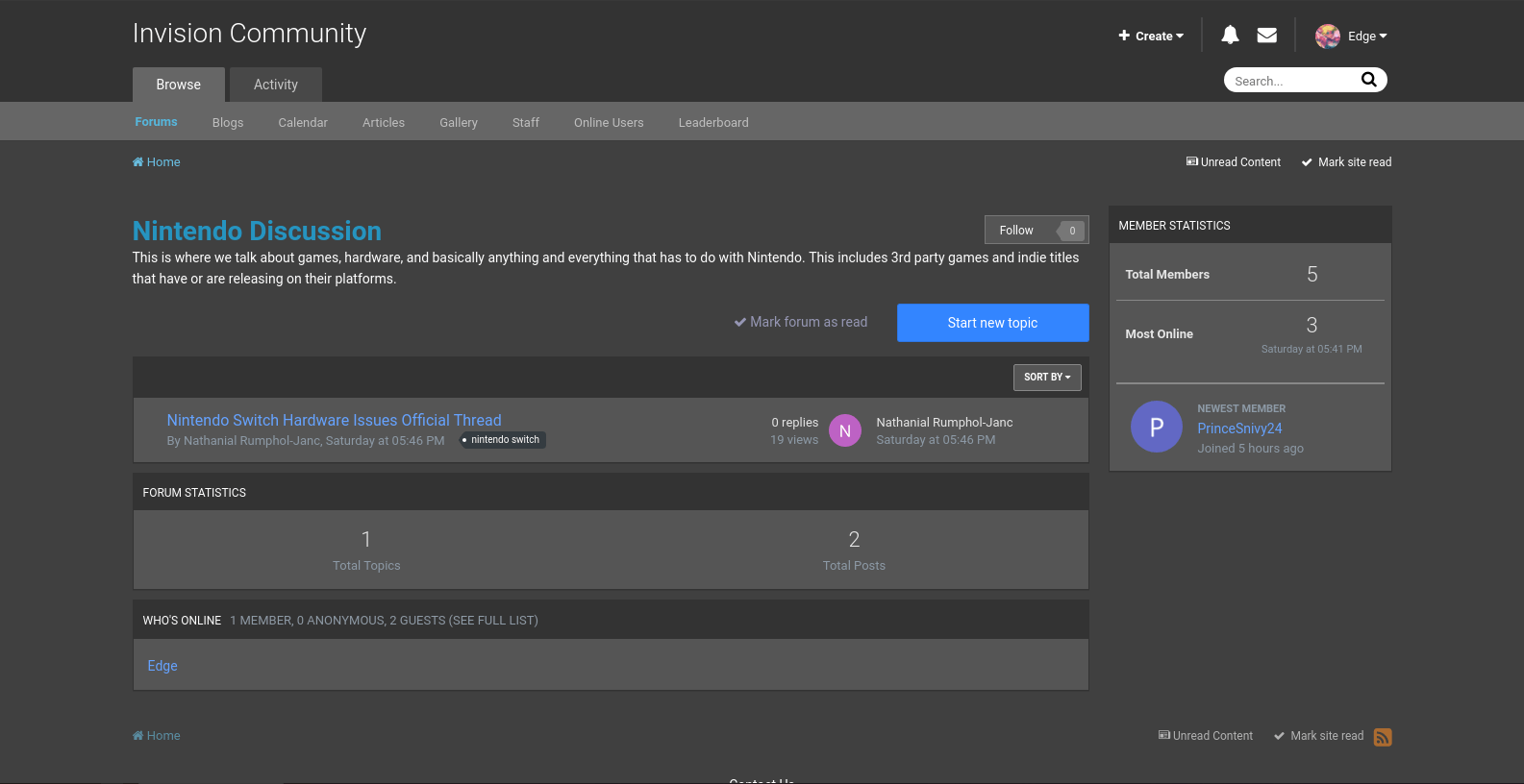 Nintendo Prime Forums Dark