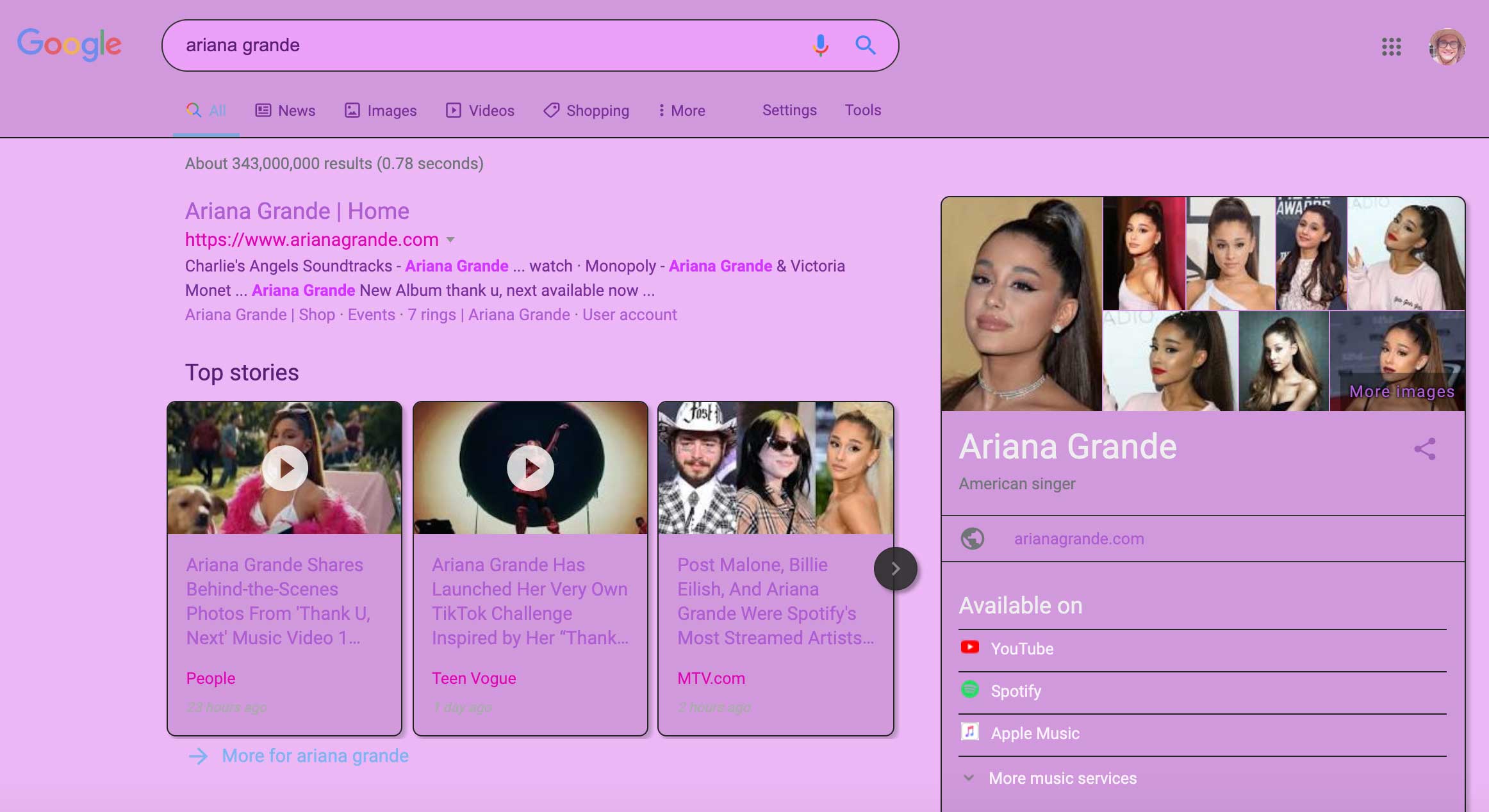 Google Pink Theme