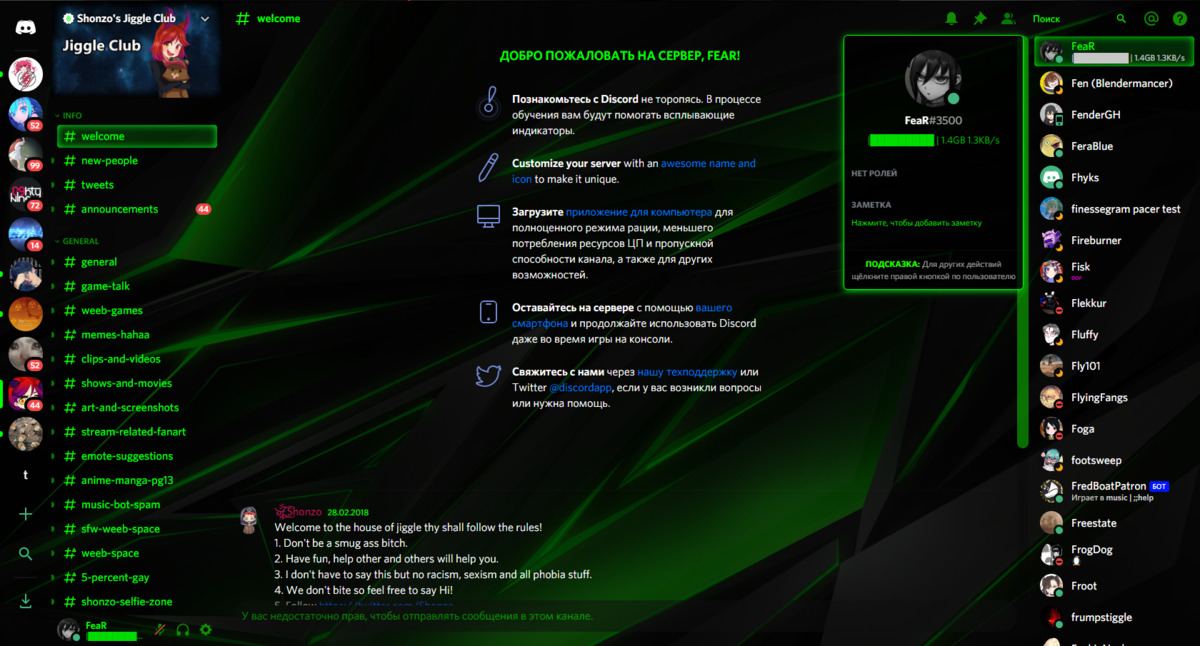 Discord Black Green Shards