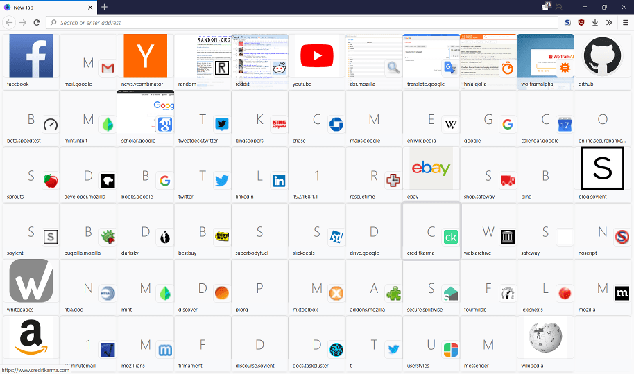 New tab fullscreen