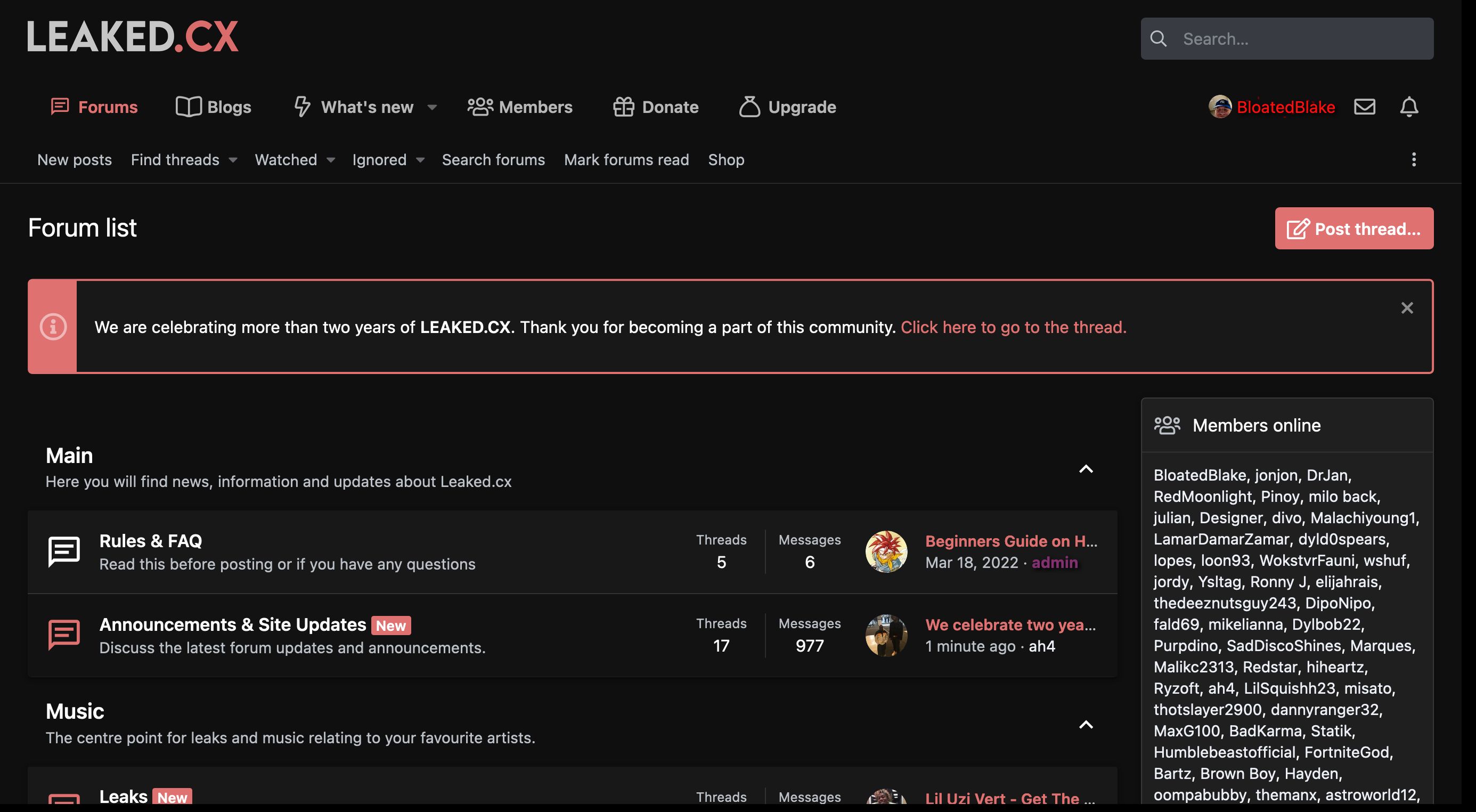 Super Dark Style by @BloatedBlake for leaked.cx — UserStyles.world