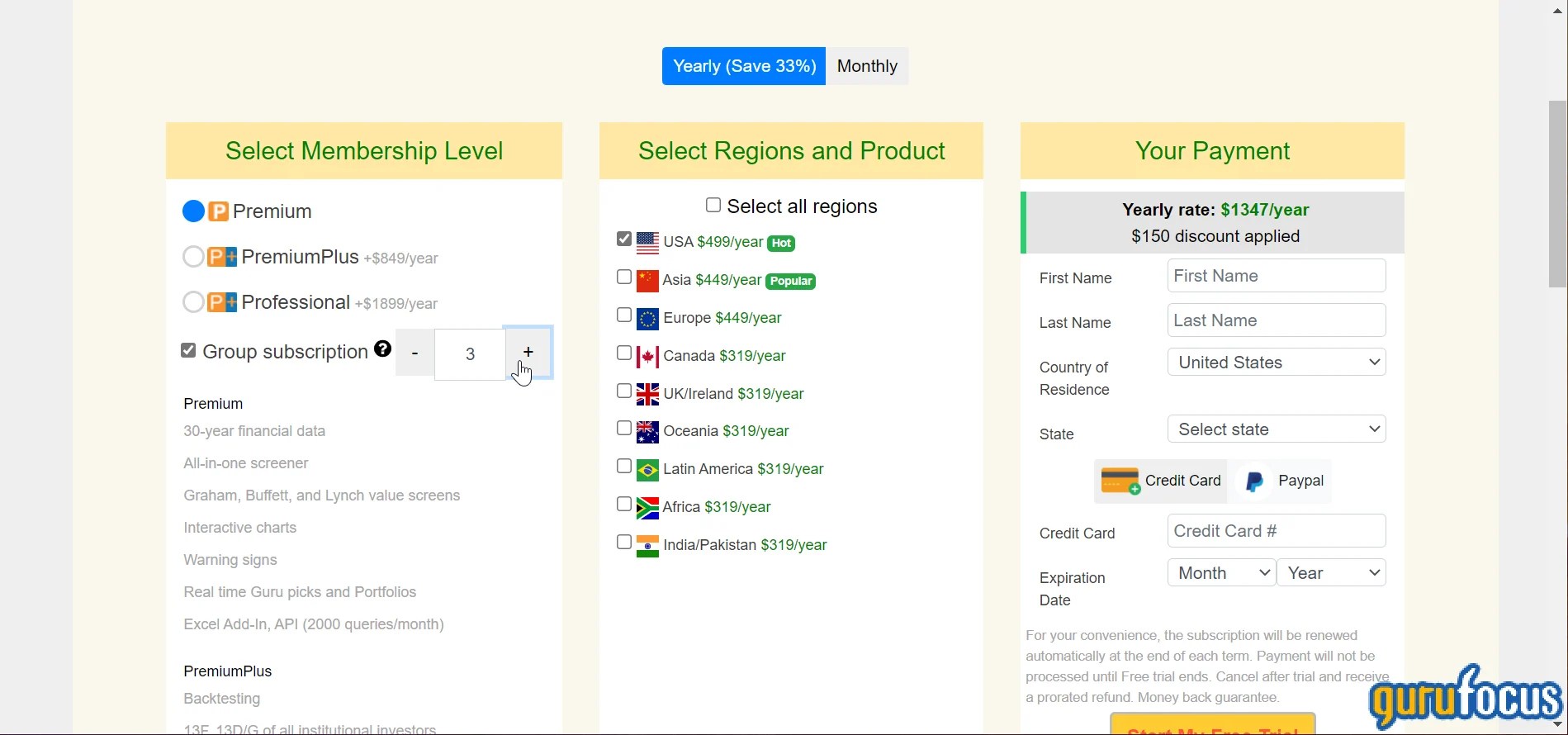GuruFocus Update New Group Membership Available