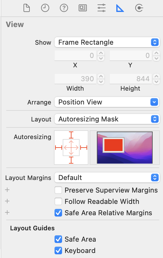 Interface Builder Keyboard Layout Guide