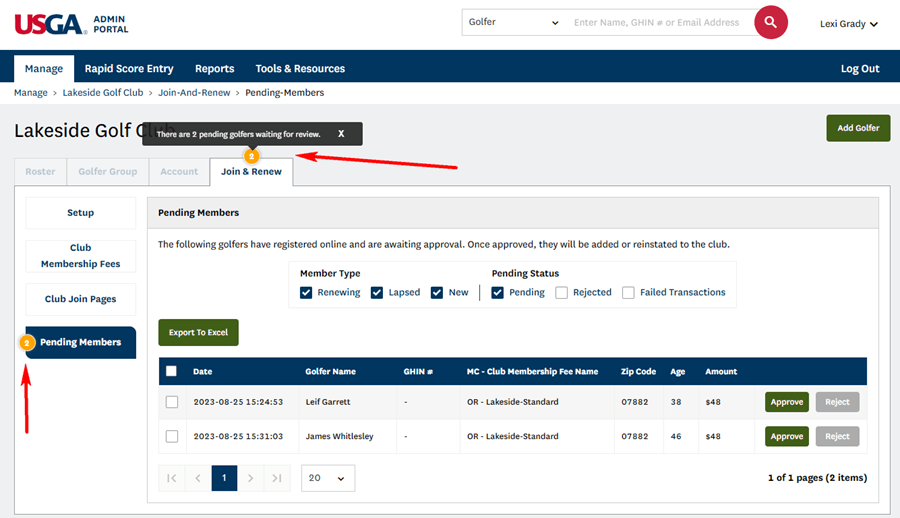 GHIN Join & Renew Club Admin User Guide USGA