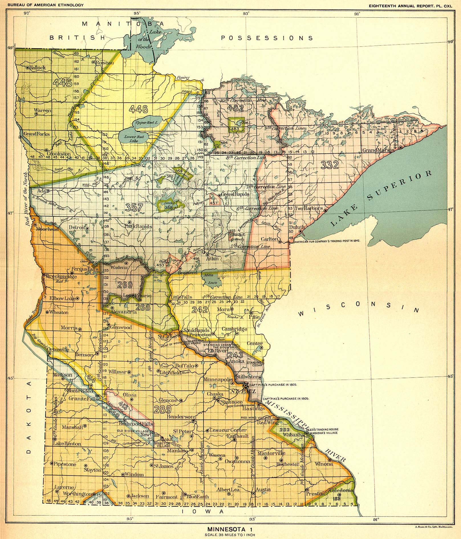 Large Detailed Map of Minnesota With Cities and Towns