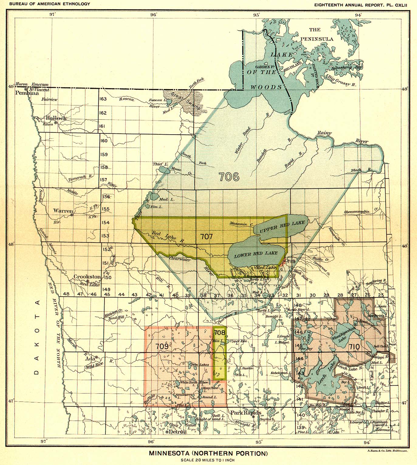 Indian Land Cessions in the U. S., Minnesota (Northern Portion), Map 35