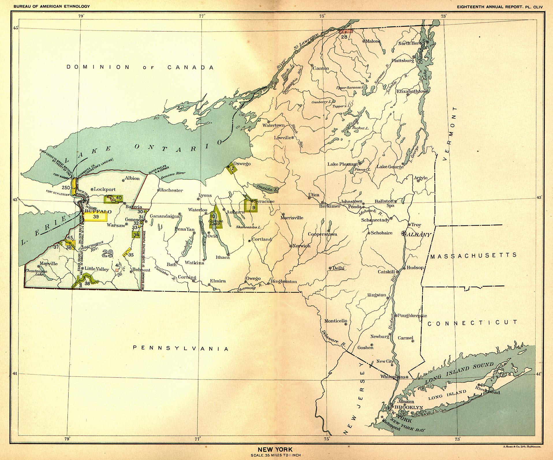 Indian Land Cessions in the U. S., New York, Map 47. United States