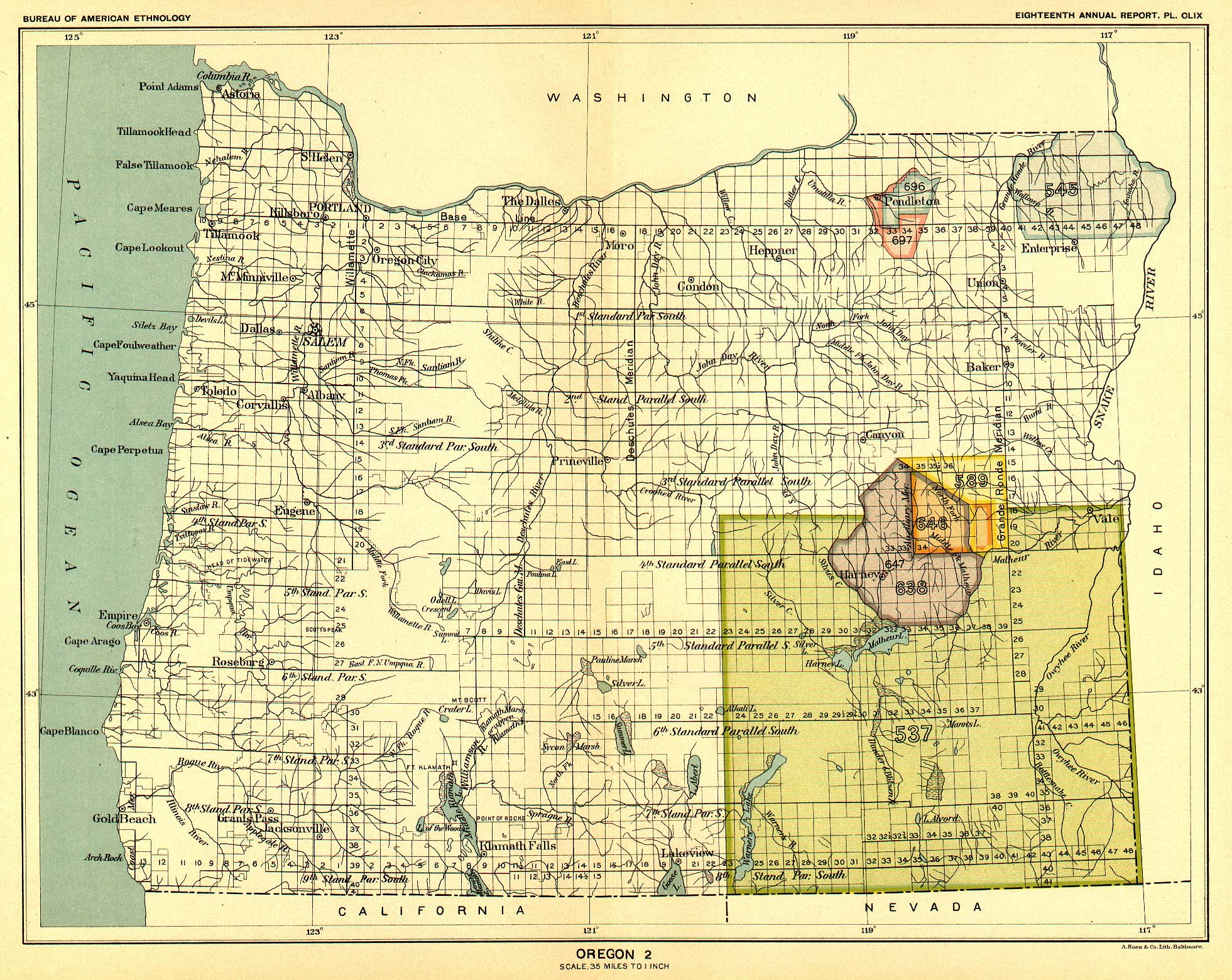 Indian Land Cessions in the U. S., Oregon 2, Map 52. United States Digital Map Library