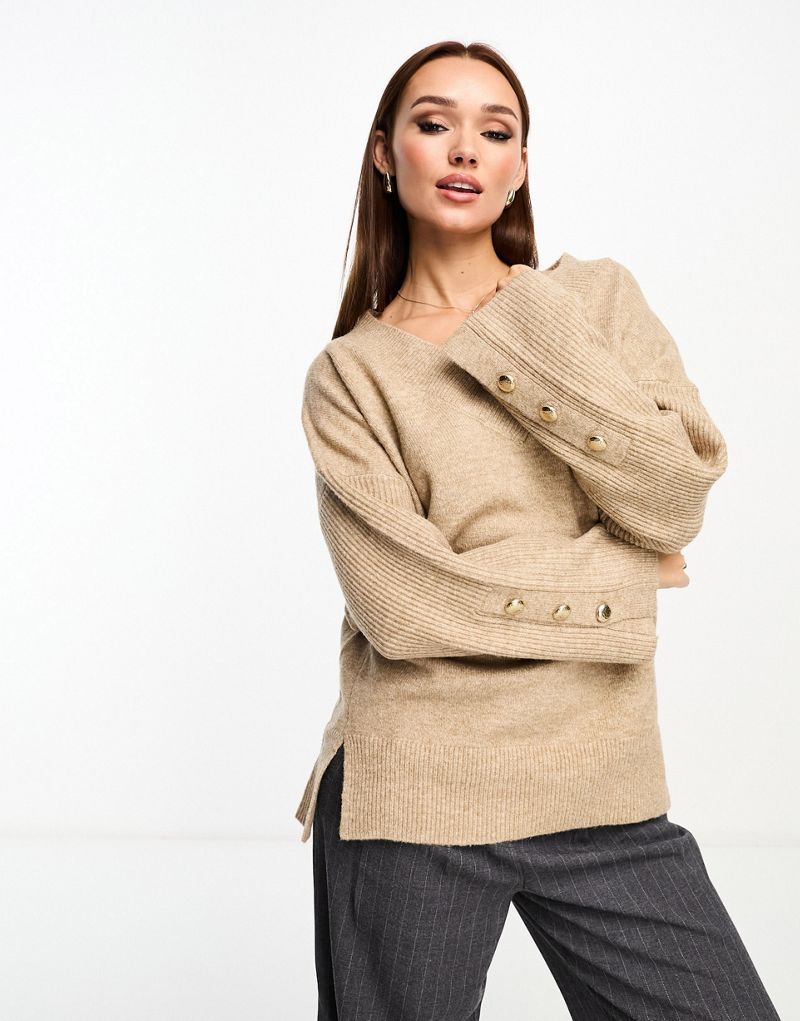 Заказать Свитеры River Island vneck sweater in beige RIVER ISLAND