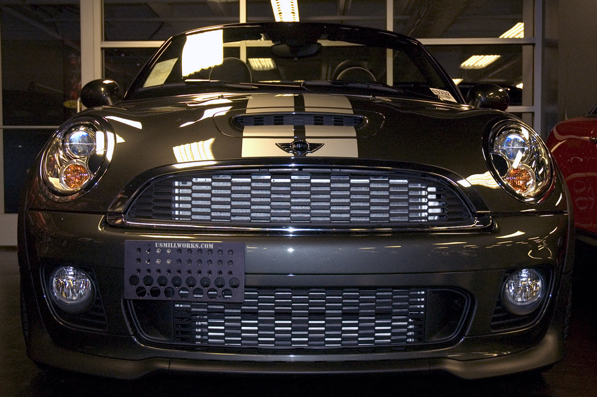 MINI Cooper Front License Plate Holder Bracket Mount TowHook No Holes