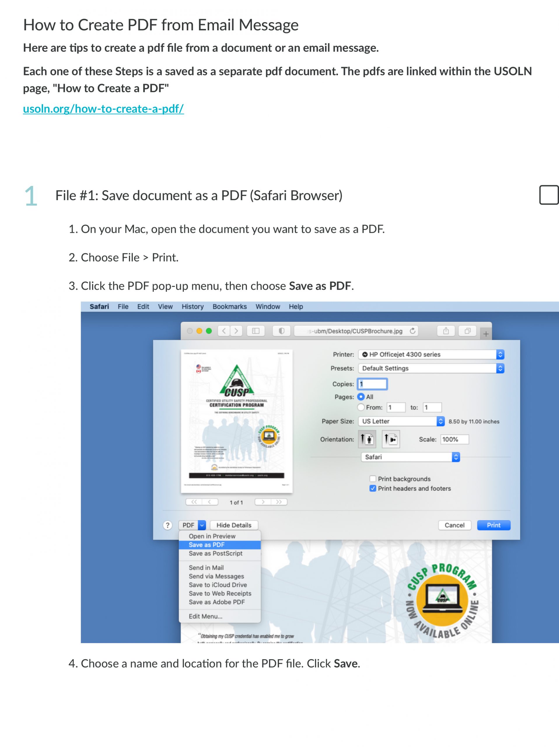 How to Create a PDF Utility Safety & Operations Leadership Network