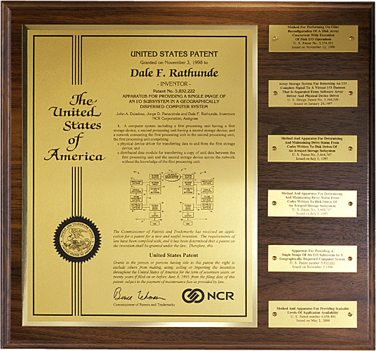 Contemporary Multiple Patent Plaque US Patent Services LLC