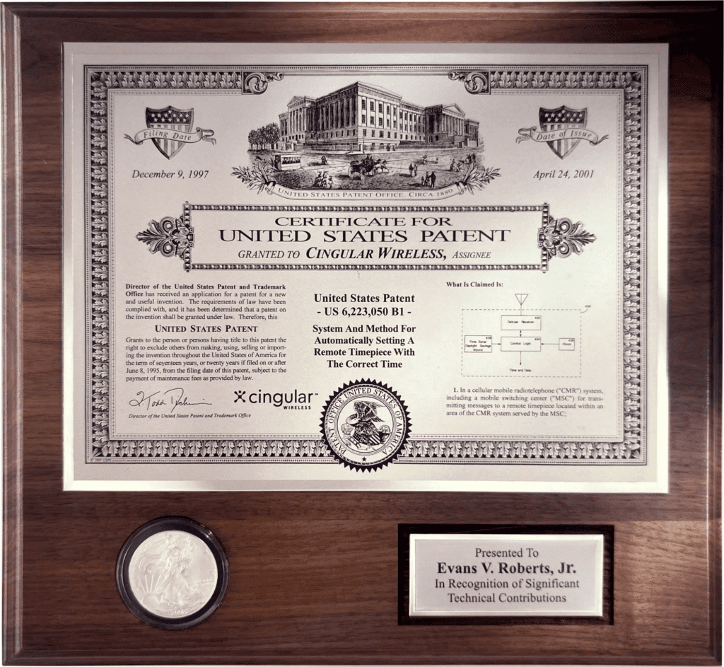 Patent Plaque Silver Dollar First Centennial US Patent Services LLC