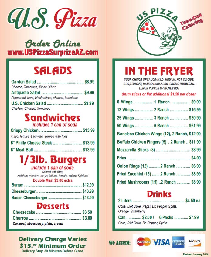 US Pizza Pizza, Wings, Surprise Arizona