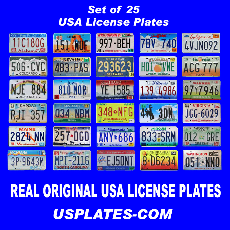 SET OF 30 UNITED STATES LICENSE PLATES LOT TAG ORIGINAL USA AMERICAN