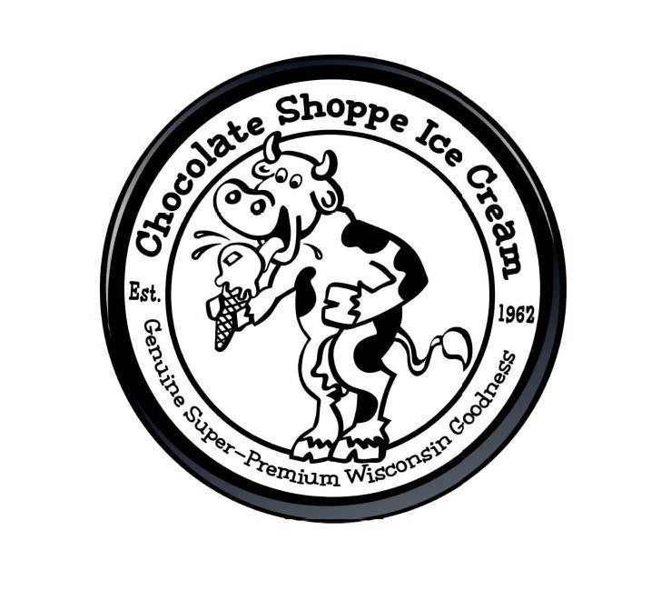 CHOCOLATE SHOPPE ICE CREAM, EST., GENUINE SUPERPREMIUM WISCONSIN