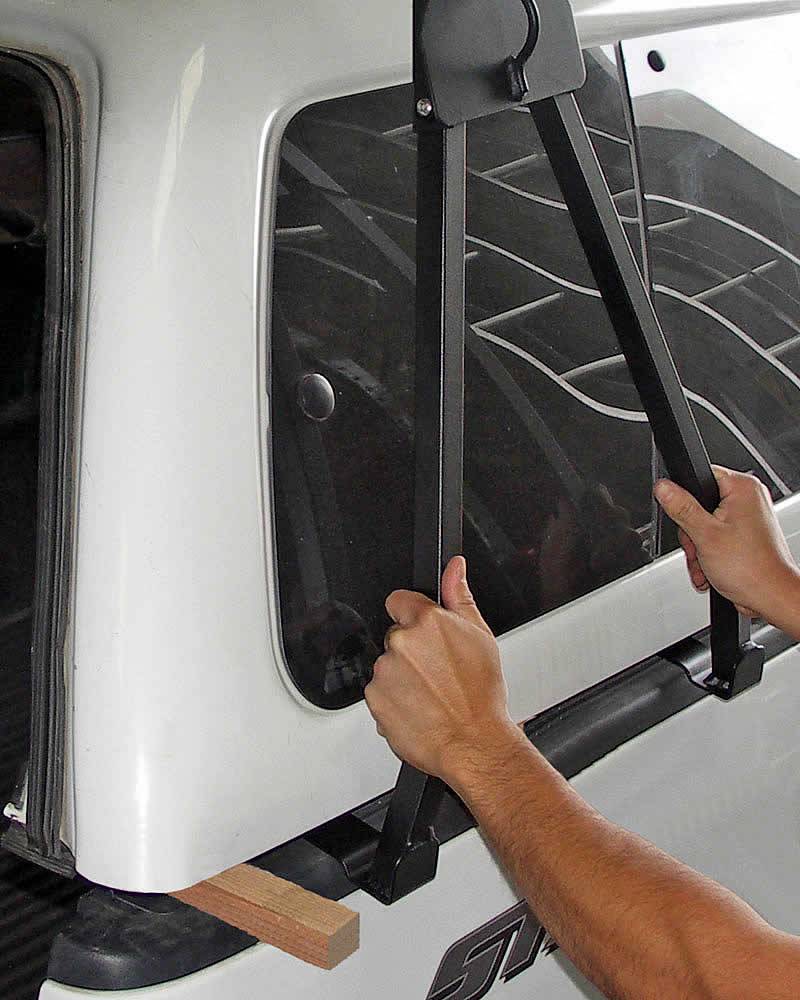 Truck Cap Rack for Caps Under 27 Inches, Tapered Width Bed Rails, Wide