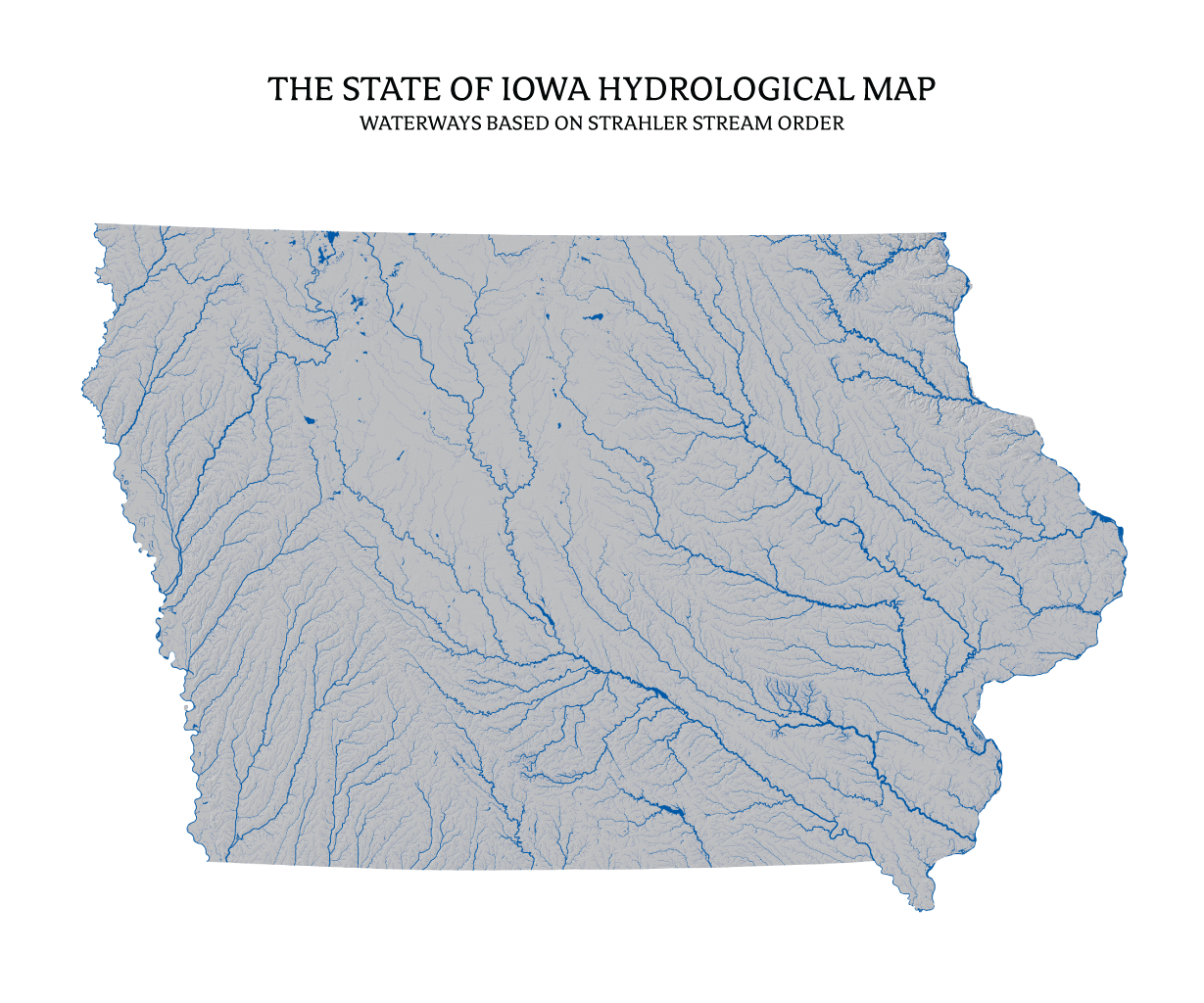 Iowa Rivers & Lakes Map US River Maps